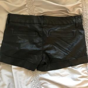 BEBE Lowrise faux-leather shorts
